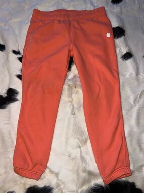 Carhartt Women’s Coral-Orange Fleece Joggers